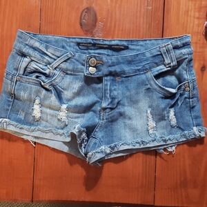 Highway Jeans Light Blue Distressed Denim Cutoff Shorts